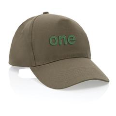 Vue Casquette 5 panneaux en coton recyclé 190gr IMPACT de couleur vert| Krokrodeal