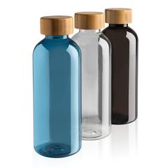Vue Bouteille 600ml en rPET GRS avec couvercle en bambou de couleur bleu| Krokrodeal