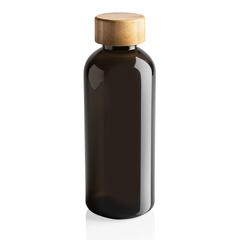 Vue Bouteille 600ml en rPET GRS avec couvercle en bambou de couleur noir| Krokrodeal