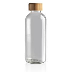 Vue Bouteille 600ml en rPET GRS avec couvercle en bambou de couleur translucide| Krokrodeal