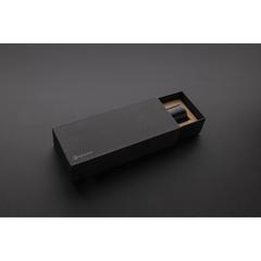 Vue Torche robuste rechargeable par USB en aluminium recyclé RCS de couleur noir| Krokrodeal