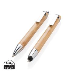 Vue Set stylos en bambou de couleur marron| Krokrodeal