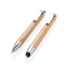 Vue Set stylos en bambou de couleur marron| Krokrodeal