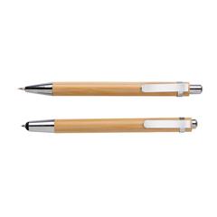 Vue Set stylos en bambou de couleur marron| Krokrodeal