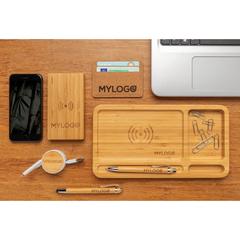 Vue Set stylos en bambou de couleur marron| Krokrodeal