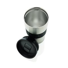 Vue Mug double paroi en acier de couleur gris| Krokrodeal