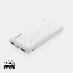 Vue Batterie de Secours Philips Ultra Fine 10,000mAh de couleur blanc| Krokrodeal