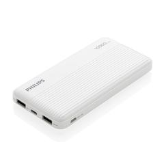 Vue Batterie de Secours Philips Ultra Fine 10,000mAh de couleur blanc| Krokrodeal