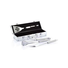 Vue Set de 3 pcs pour barbecue en coffret aluminium de couleur gris| Krokrodeal