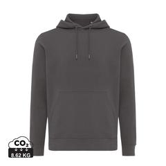 Vue Sweater à capuche léger en coton recyclé Iqoniq Rila de couleur gris| Krokrodeal
