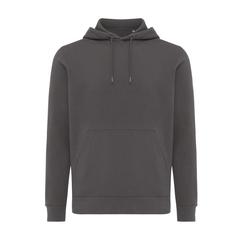 Vue Sweater à capuche léger en coton recyclé Iqoniq Rila de couleur gris| Krokrodeal