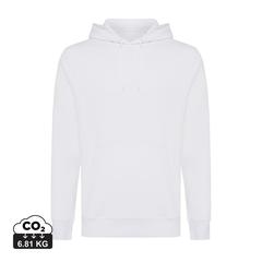 Vue Sweater à capuche léger en coton recyclé Iqoniq Rila de couleur blanc| Krokrodeal