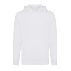 Vue Sweater à capuche léger en coton recyclé Iqoniq Rila de couleur blanc| Krokrodeal