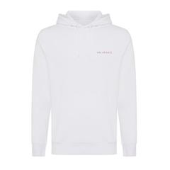 Vue Sweater à capuche léger en coton recyclé Iqoniq Rila de couleur blanc| Krokrodeal
