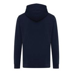 Vue Sweater à capuche léger en coton recyclé Iqoniq Rila de couleur bleu| Krokrodeal