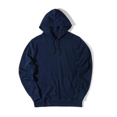 Vue Sweater à capuche léger en coton recyclé Iqoniq Rila de couleur bleu| Krokrodeal