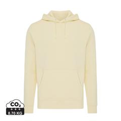 Vue Sweater à capuche léger en coton recyclé Iqoniq Rila de couleur jaune| Krokrodeal