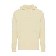 Vue Sweater à capuche léger en coton recyclé Iqoniq Rila de couleur jaune| Krokrodeal