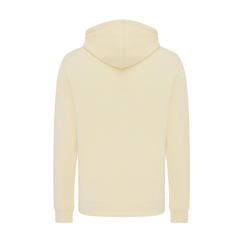 Vue Sweater à capuche léger en coton recyclé Iqoniq Rila de couleur jaune| Krokrodeal