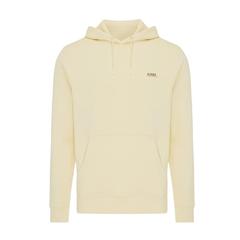Vue Sweater à capuche léger en coton recyclé Iqoniq Rila de couleur jaune| Krokrodeal