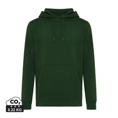 Vue Sweater à capuche léger en coton recyclé Iqoniq Rila de couleur vert| Krokrodeal