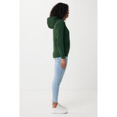 Vue Sweater à capuche léger en coton recyclé Iqoniq Rila de couleur vert| Krokrodeal