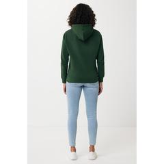 Vue Sweater à capuche léger en coton recyclé Iqoniq Rila de couleur vert| Krokrodeal