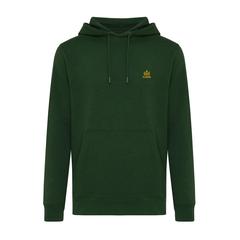 Vue Sweater à capuche léger en coton recyclé Iqoniq Rila de couleur vert| Krokrodeal