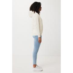 Vue Sweater à capuche léger en coton recyclé Iqoniq Rila de couleur beige| Krokrodeal