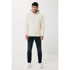Vue Sweater à capuche léger en coton recyclé Iqoniq Rila de couleur beige| Krokrodeal