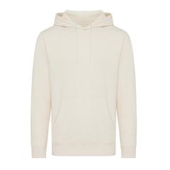 Vue Sweater à capuche léger en coton recyclé Iqoniq Rila de couleur beige| Krokrodeal