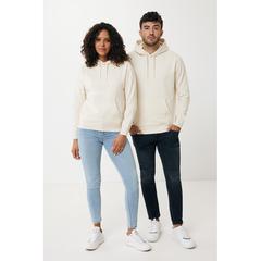 Vue Sweater à capuche léger en coton recyclé Iqoniq Rila de couleur beige| Krokrodeal