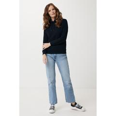 Vue Sweater à capuche léger en coton recyclé Iqoniq Rila de couleur noir| Krokrodeal