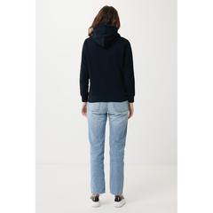 Vue Sweater à capuche léger en coton recyclé Iqoniq Rila de couleur noir| Krokrodeal