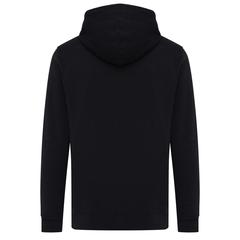 Vue Sweater à capuche léger en coton recyclé Iqoniq Rila de couleur noir| Krokrodeal