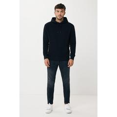 Vue Sweater à capuche léger en coton recyclé Iqoniq Rila de couleur noir| Krokrodeal