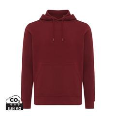Vue Sweater à capuche léger en coton recyclé Iqoniq Rila de couleur rouge| Krokrodeal