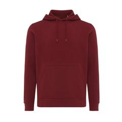 Vue Sweater à capuche léger en coton recyclé Iqoniq Rila de couleur rouge| Krokrodeal