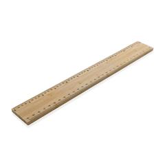 Vue Règle 30cm épaisse et double face en bambou Timberson de couleur marron| Krokrodeal