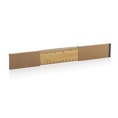 Vue Règle 30cm épaisse et double face en bambou Timberson de couleur marron| Krokrodeal