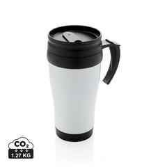 Vue Mug en acier inoxydable de couleur blanc| Krokrodeal