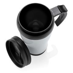 Vue Mug en acier inoxydable de couleur blanc| Krokrodeal