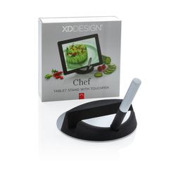 Vue Support à tablette avec stylet Chef de couleur gris| Krokrodeal