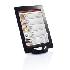 Vue Support à tablette avec stylet Chef de couleur gris| Krokrodeal