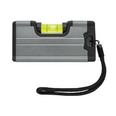 Vue Règle de poche avec niveau et aimant de couleur gris| Krokrodeal