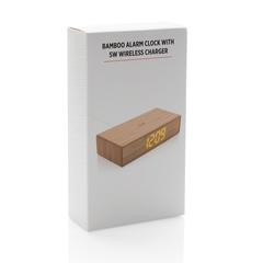 Vue Réveil en bambou avec chargeur sans fil 5W de couleur marron| Krokrodeal