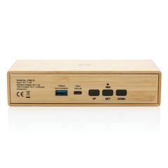Vue Réveil en bambou avec chargeur sans fil 5W de couleur marron| Krokrodeal