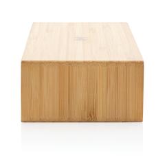 Vue Réveil en bambou avec chargeur sans fil 5W de couleur marron| Krokrodeal