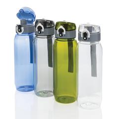 Vue Bouteille d'eau étanche 800ml en PET recyclé RCS Yide de couleur bleu| Krokrodeal