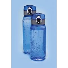 Vue Bouteille d'eau étanche 800ml en PET recyclé RCS Yide de couleur bleu| Krokrodeal